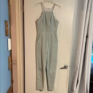 BCBGeneration Gray Jumpsuit with Modern Minimalist Design
